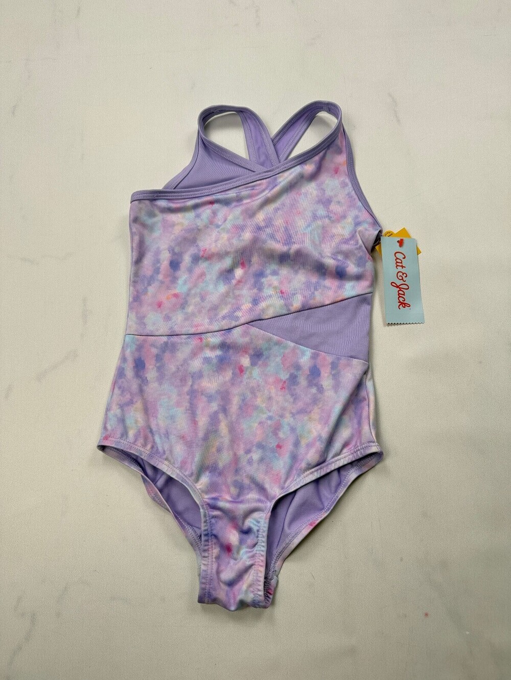 Cat & Jack Printed One Piece Lilac Modern Classic Striking - Girls S (6/7)